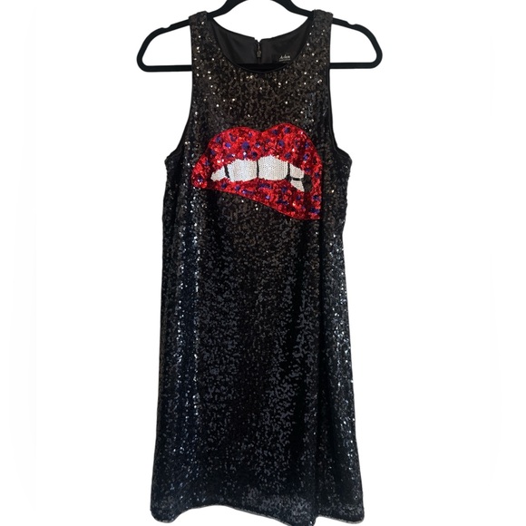 Aidan Mattox Dresses & Skirts - TODAY only sale! Aidan Mattox EUC worn once Sequin Dress with Red Lips Design
